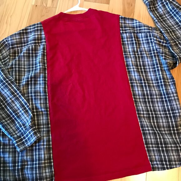 Reworked Flannel Shirt, Size XL-2XL: Upcycled Oversized Table Rock Lake Graphic - Picture 5 of 9